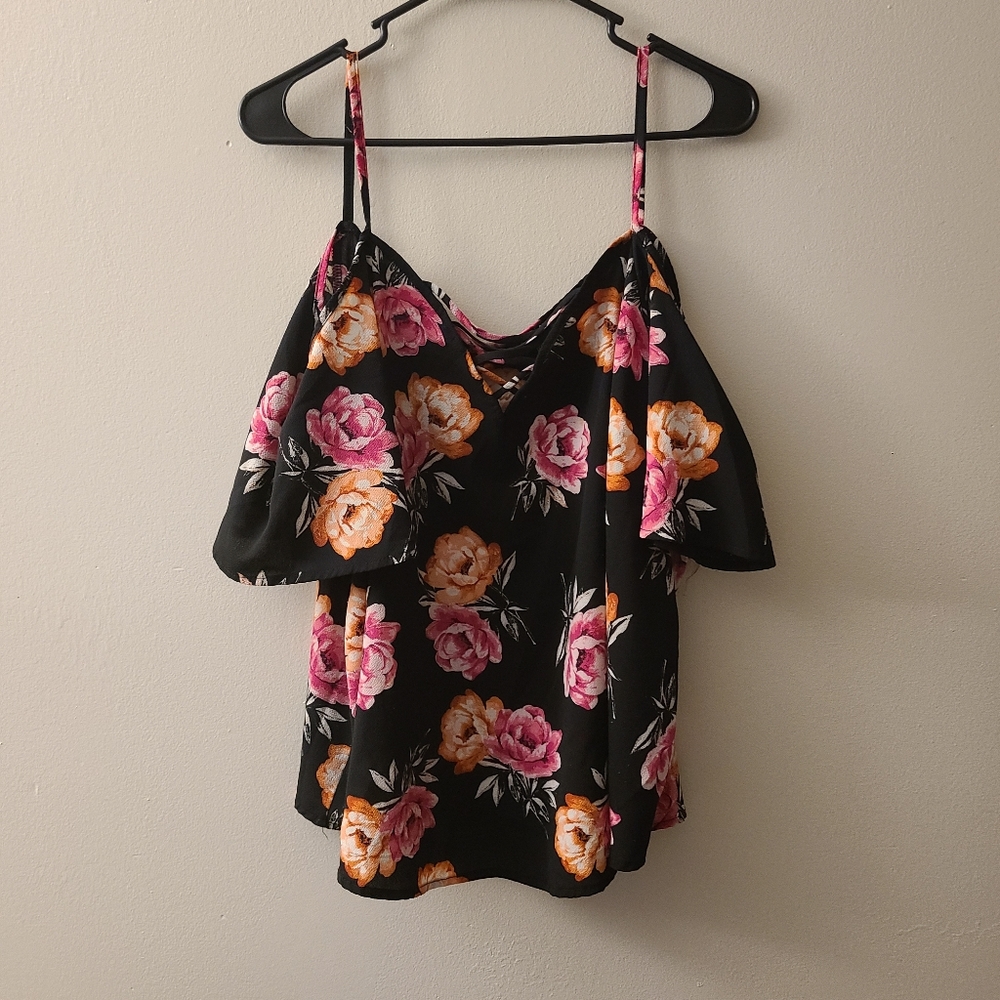 Charlotte Russe cold shoulder black top